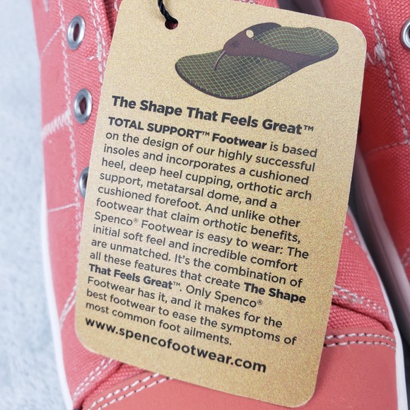 NWT Spenco Malibu Coral Canvas Leather Slip On Sneakers Women 9 Shoes Casual - Picture 10 of 12